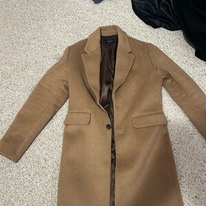 Banana Republic Tan Wool-Blend Single-Breasted Coat